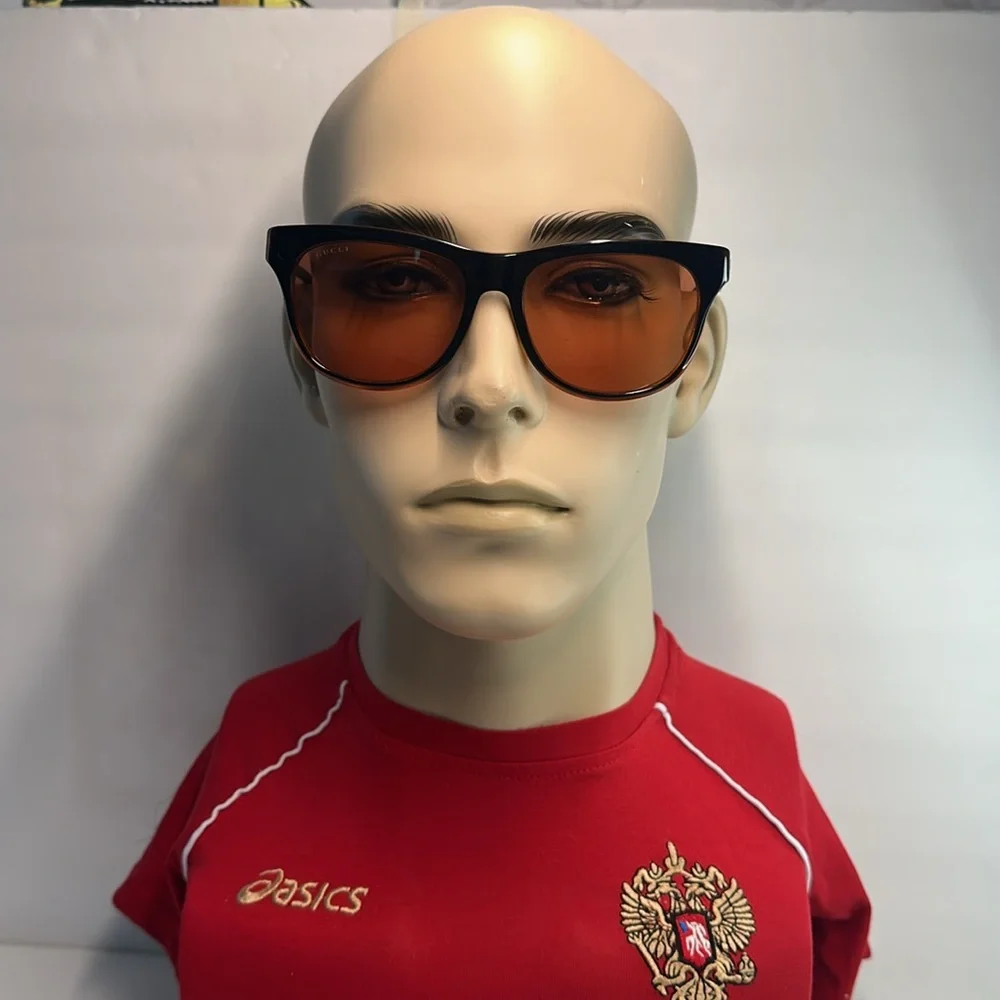 Gucci Sunglasses Men's GG0980S 002 Black/Orange Lenses